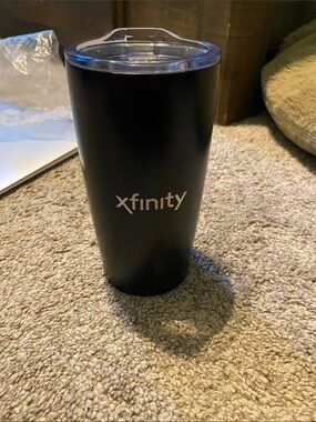 Xfinity Black Stainless Travel Tumbler with Clear Lid